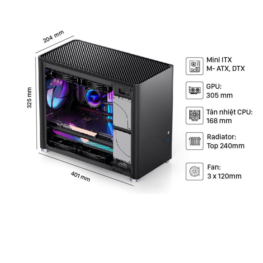 Vỏ case Jonsbo D30 Black ( Mini Tower/Màu Đen)